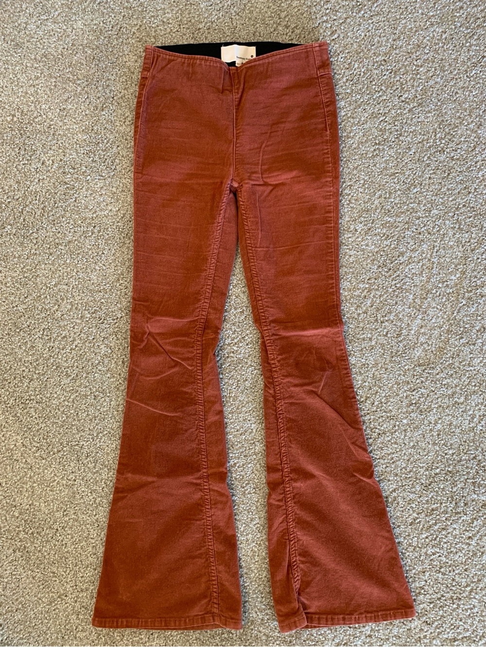 Newbury Kustom Women's Burnt Orange Corduroy Boot Cut Pants